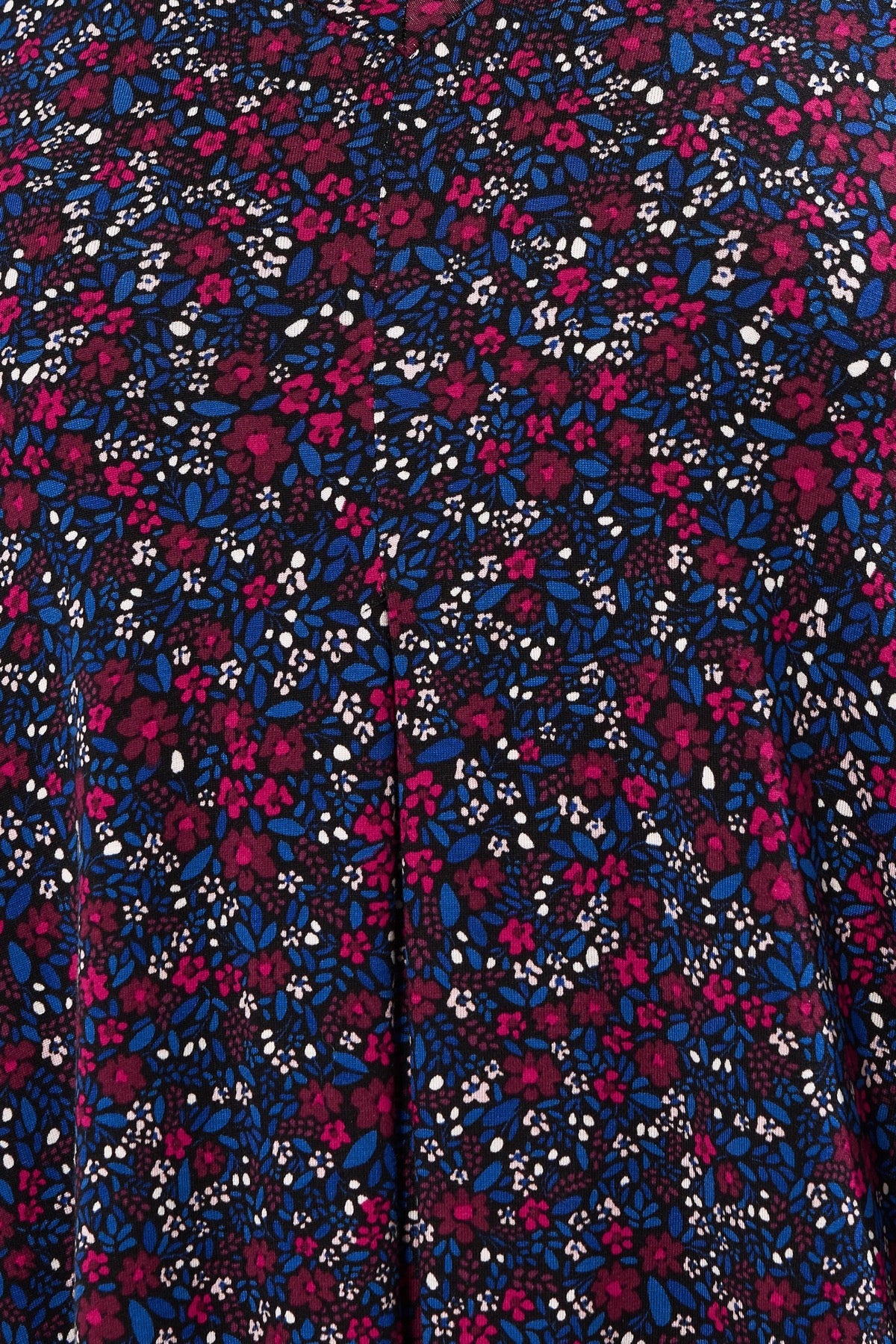 Büyük Beden V Yaka Uzun Kollu Çiçek Desenli T-shirt 322979