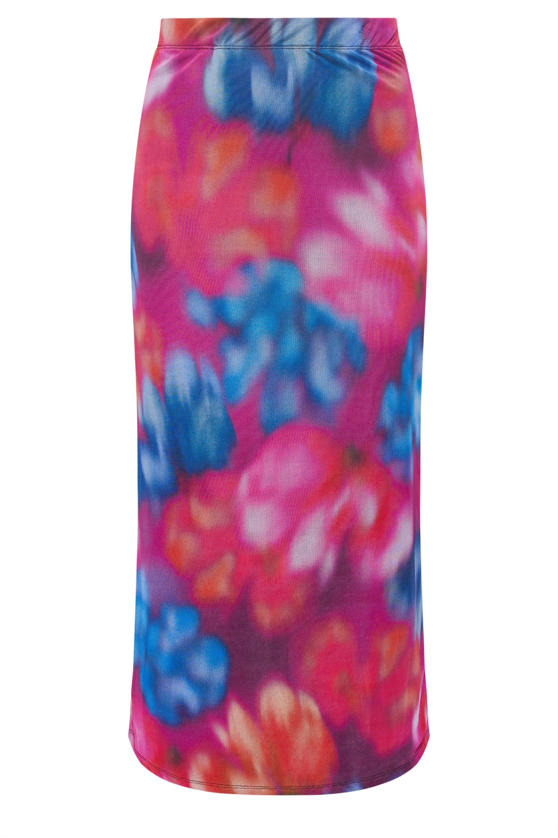 Büyük Beden Beli Lastikli Desenli Astarlı Uzun Tül Etek 160297