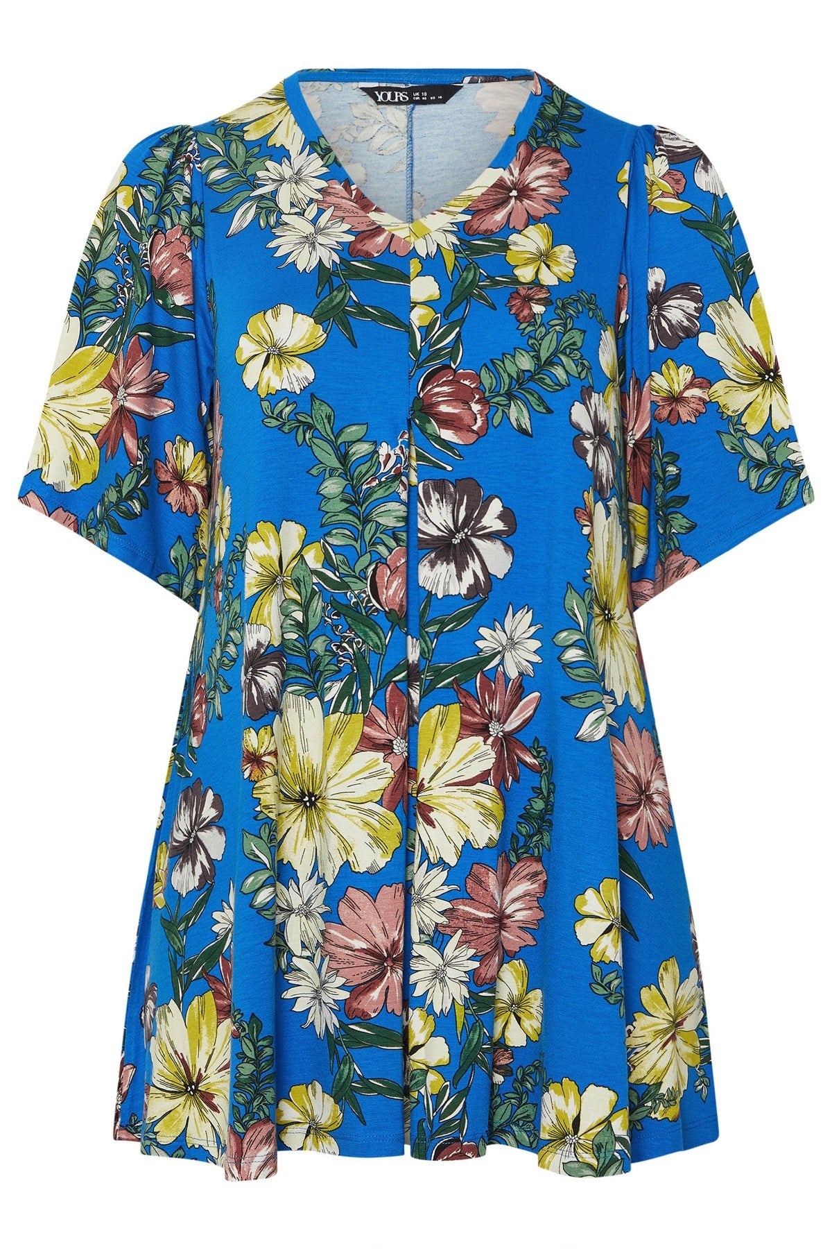 Büyük Beden Kısa Kollu V Yaka Baskılı T-shirt 304339