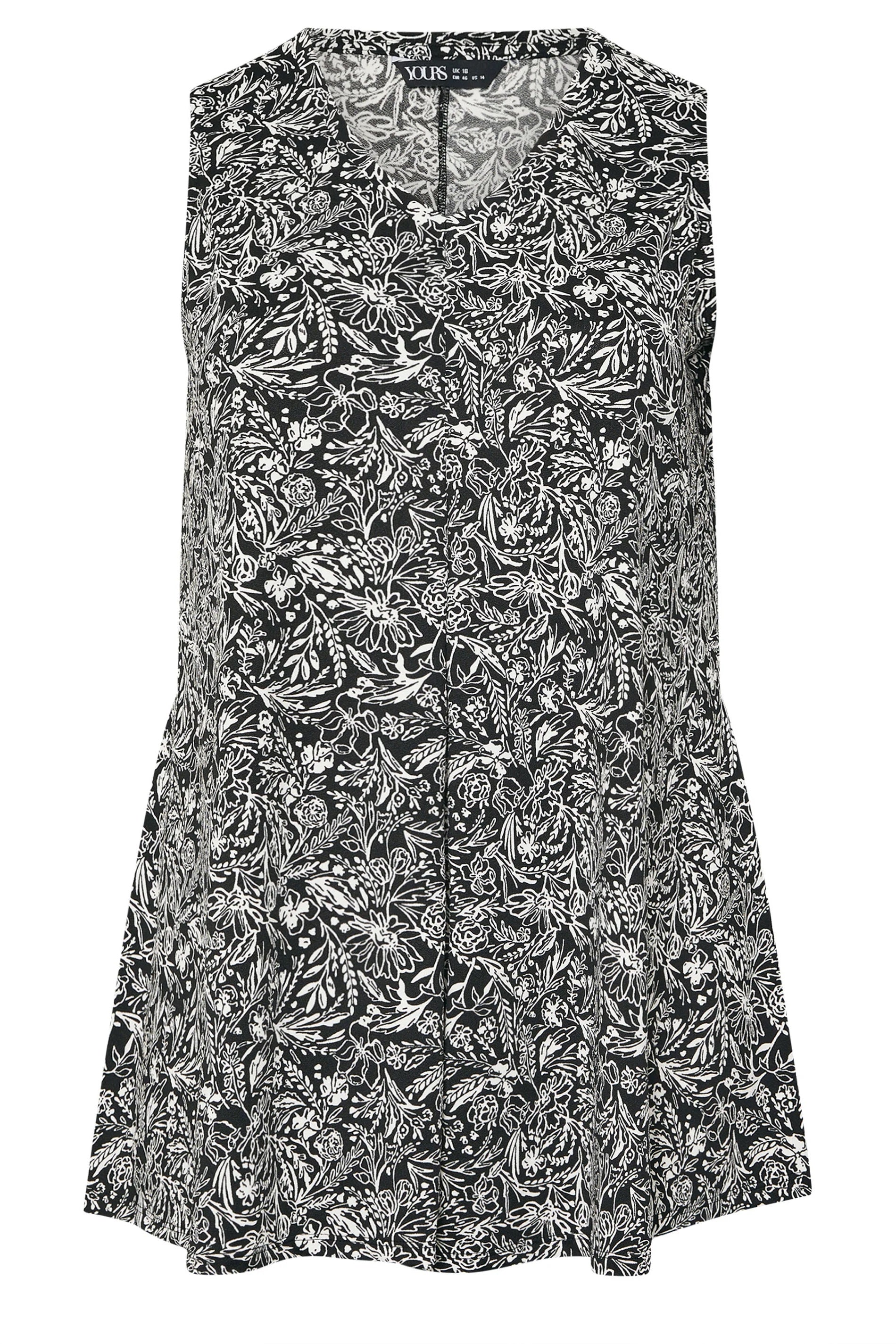 Büyük Beden Sıfır Kol V Yaka Çiçek Desenli Eteği Bollaşan Bluz 322683