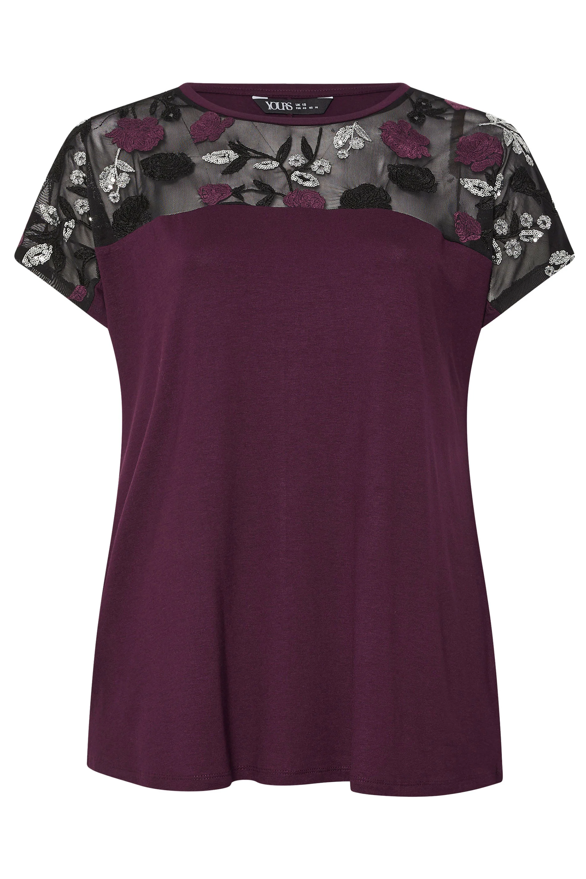 Büyük Beden Bisiklet Yaka Kısa Kollu Payet Detaylı Bluz 322209