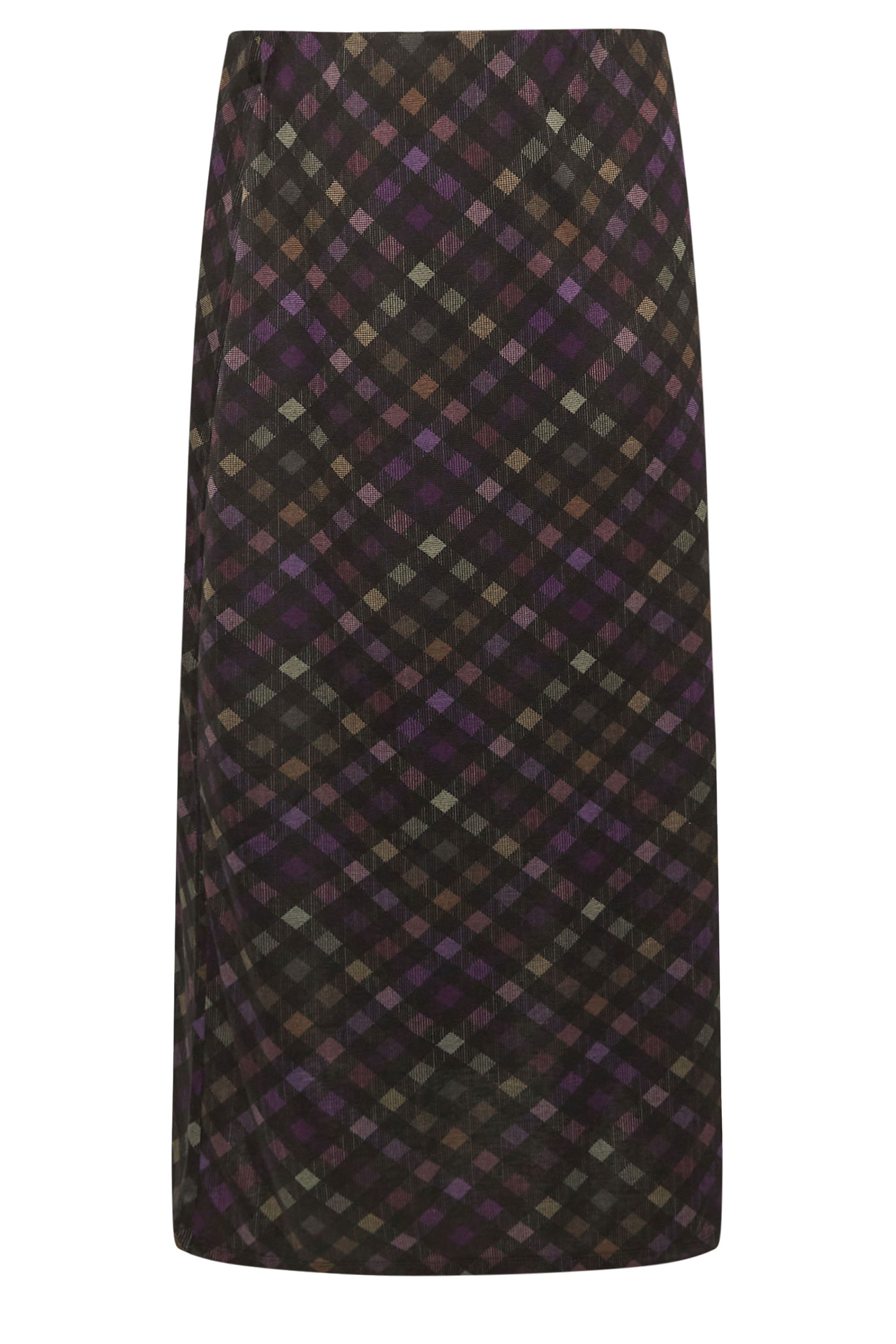 Büyük Beden Baklava Desenli Cepsiz Midi Boy Etek 302495